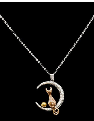Cat Crescent Necklace #N01701 - Shagwear