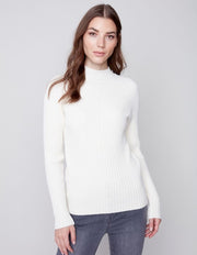 Mock Neck Sweater #C2553-736A - Charlie B