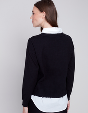 V-Neck Sweater #C2568-464A - Charlie B