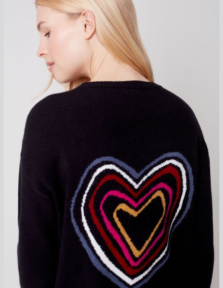 "Heart" Sweater #C2605-736A - Charlie B