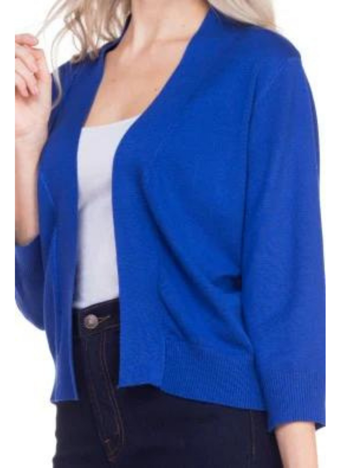 Cropped Classic Cardigan #SW620 - Royal Blue