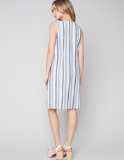 V-Neck Linen Dress #C3115-571B - Charlie B