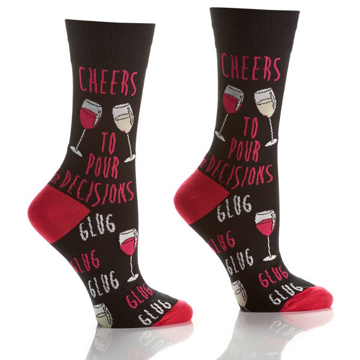 Pour Decisions Women's Crew Sock #411759 - Yo Sox