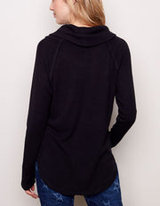 Cowl Neck Sweater #C1280R-107B - Charlie B